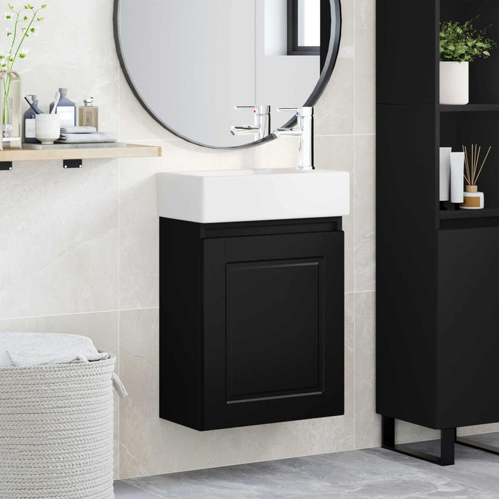 Badeværelses Vanity-enhed med Armatur Sort 45,5 x 22,5 x 84 cm