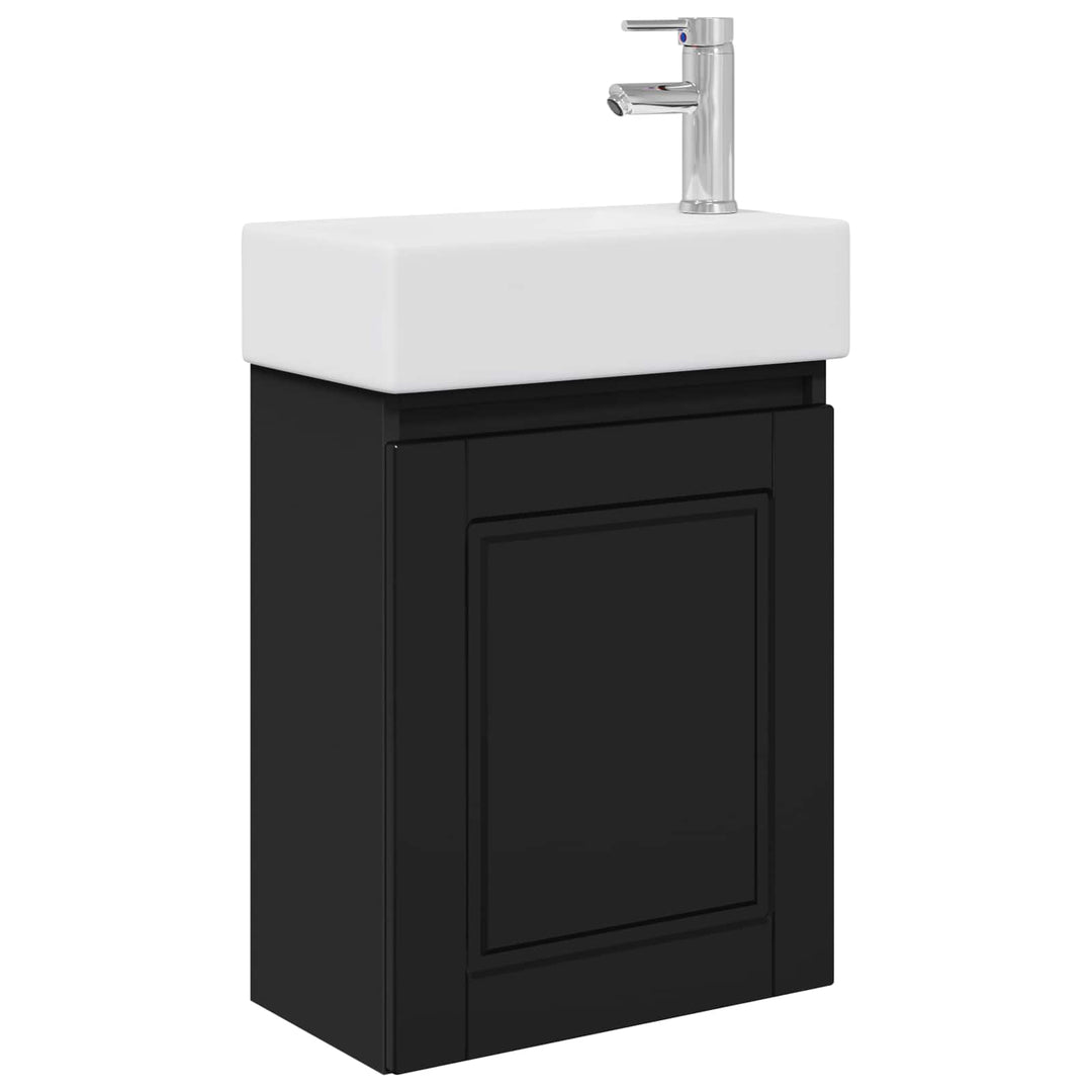 Badeværelses Vanity-enhed med Armatur Sort 45,5 x 22,5 x 84 cm