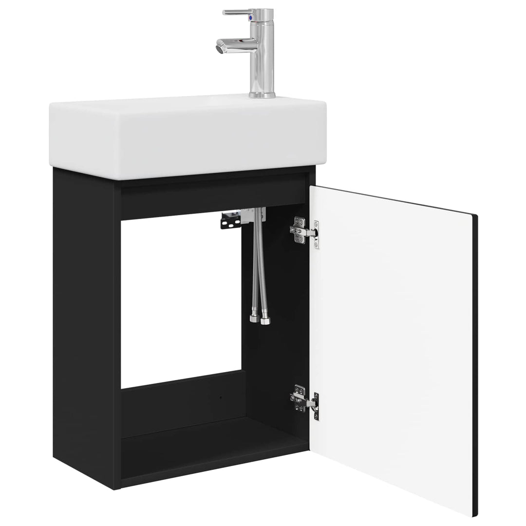 Badeværelses Vanity-enhed med Armatur Sort 45,5 x 22,5 x 84 cm