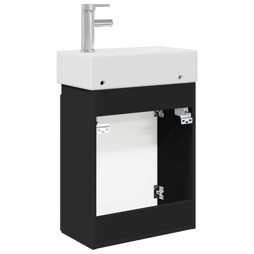 Badeværelses Vanity-enhed med Armatur Sort 45,5 x 22,5 x 84 cm