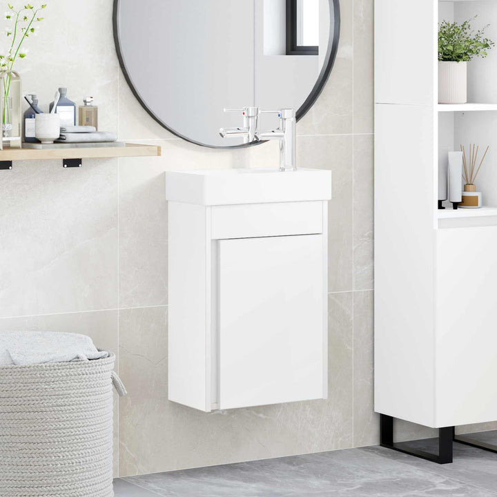 Badeværelses Vanity-enhed med Armatur Hvid 40,5 x 22,5 x 62 cm