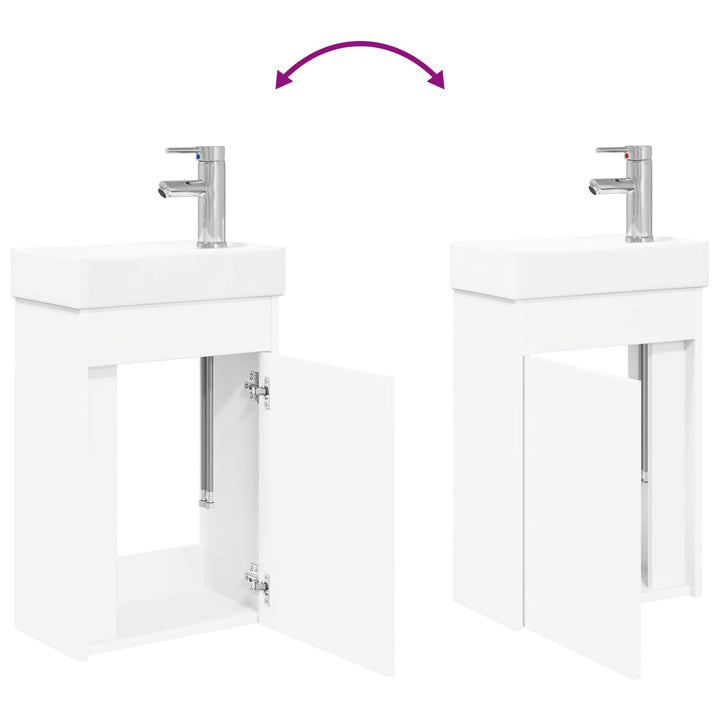Badeværelses Vanity-enhed med Armatur Hvid 40,5 x 22,5 x 62 cm