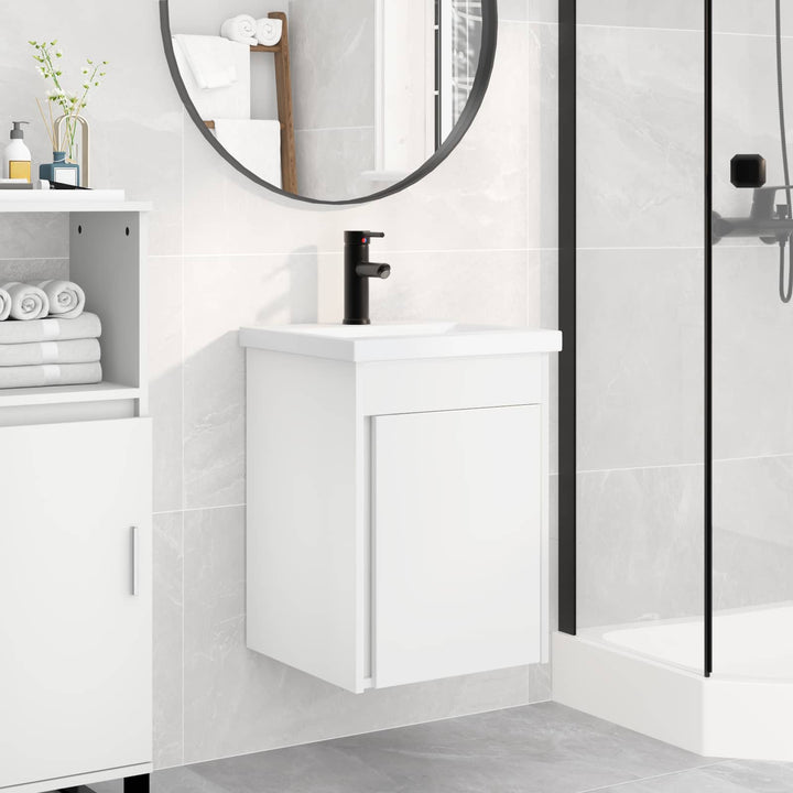 Badeværelses Vanity-enhed med Armatur Hvid 42 x 40 x 74,5 cm