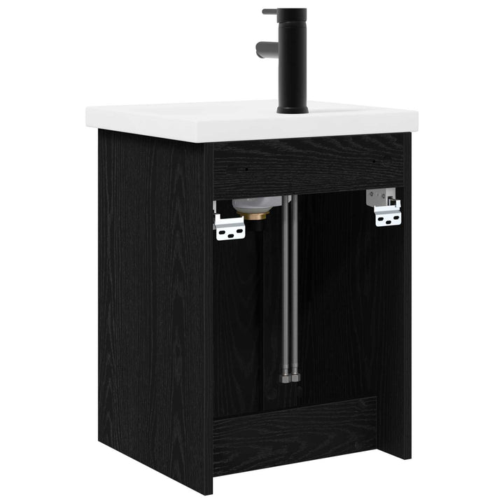 Badeværelses Vanity-enhed med Armatur Sort eg 42 x 40 x 74,5 cm