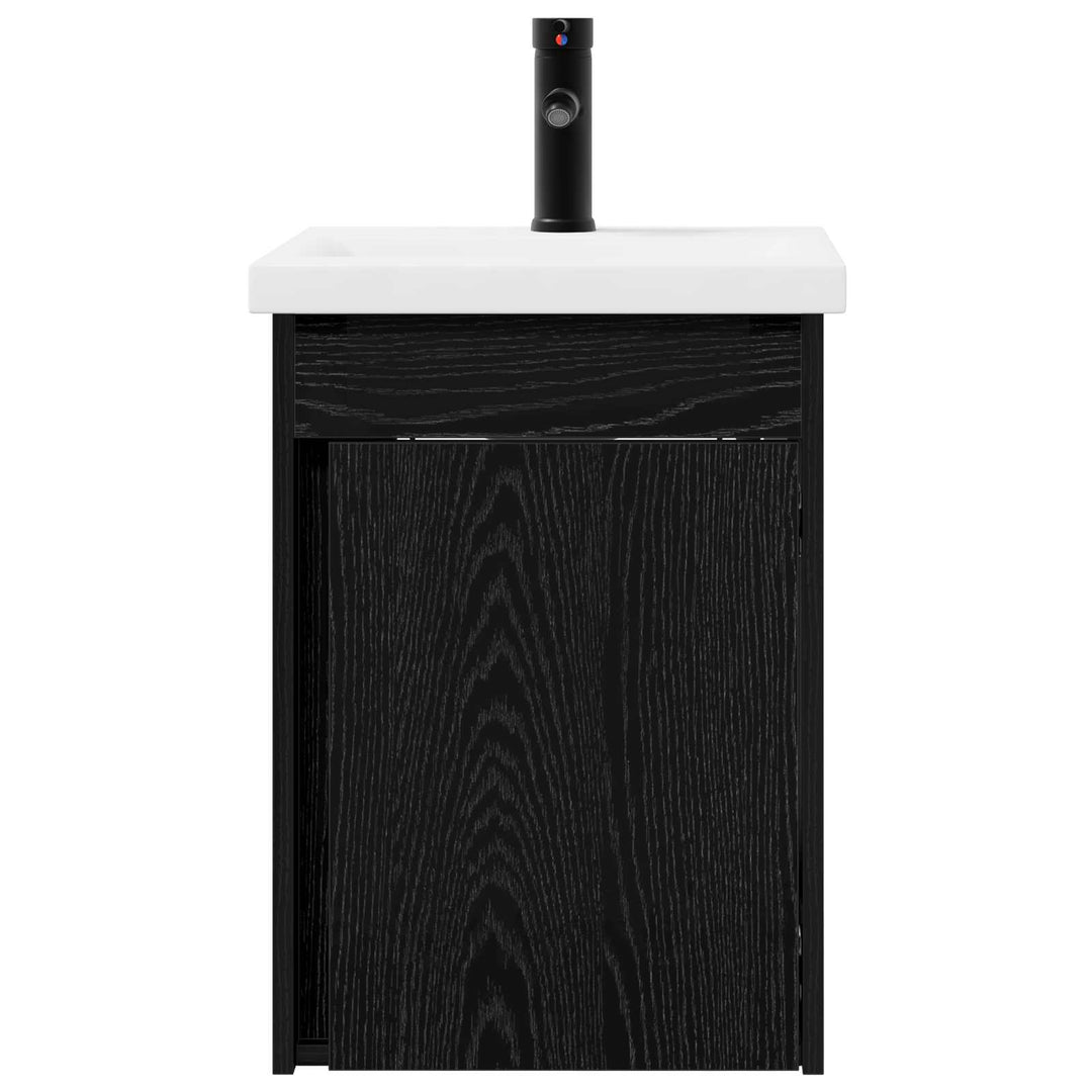 Badeværelses Vanity-enhed med Armatur Sort eg 42 x 40 x 74,5 cm