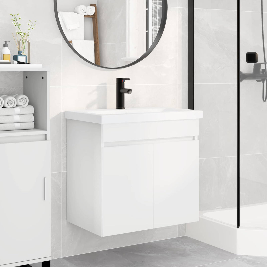 Badeværelses Vanity-enhed med Armatur Hvid 61 x 40 x 74,5 cm