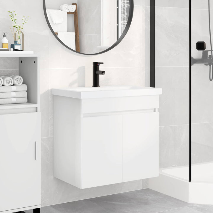 Badeværelses Vanity-enhed med Armatur Hvid 61 x 40 x 74,5 cm