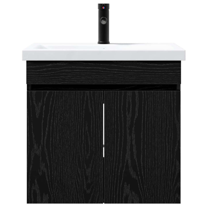 Badeværelses Vanity-enhed med Armatur Sort eg 61 x 40 x 74,5 cm