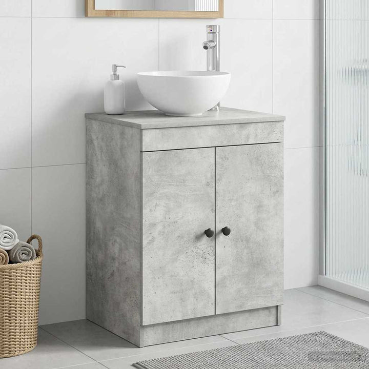 Badeværelsesskab Betongrå 54 x 41 x 70 cm Konstrueret træ