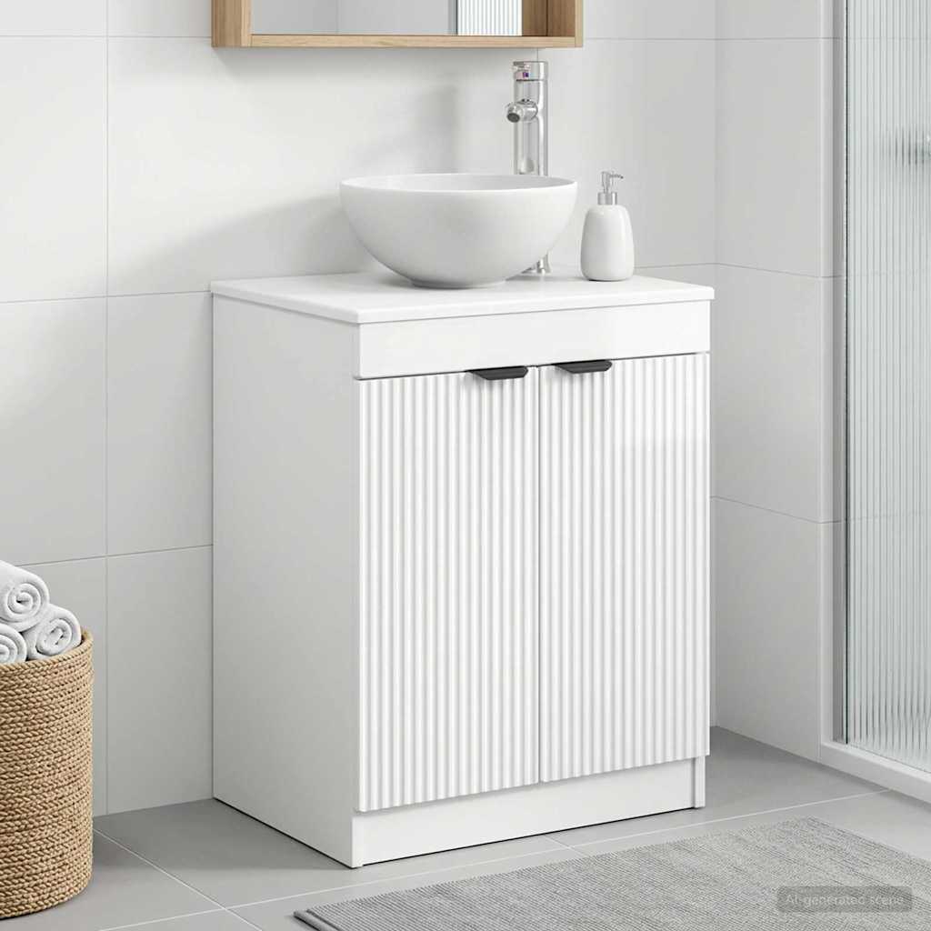 Badeværelsesskab Hvid højglans 54 x 41 x 70 cm Konstrueret træ