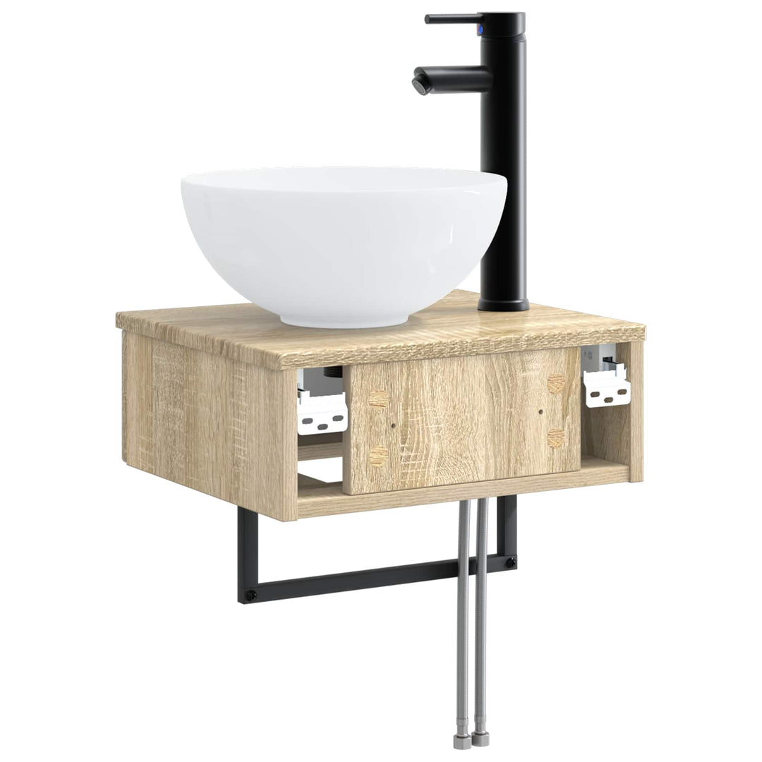 Vægmonteret vask Sonoma-eg 40 x 35 x 39 cm Konstrueret træ