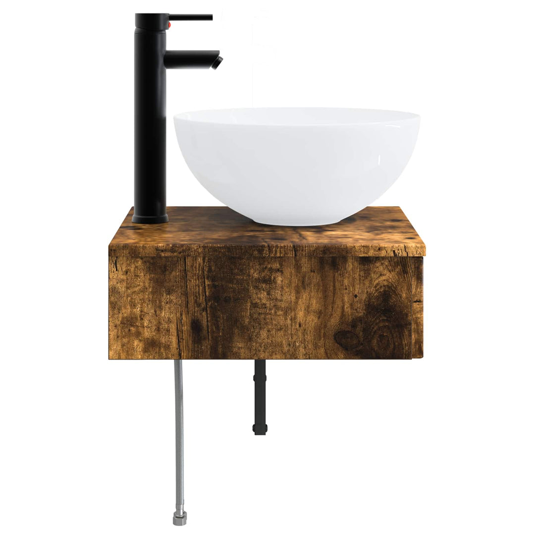 Vægmonteret vask Røget eg 40 x 41 x 40,5 cm Konstrueret træ