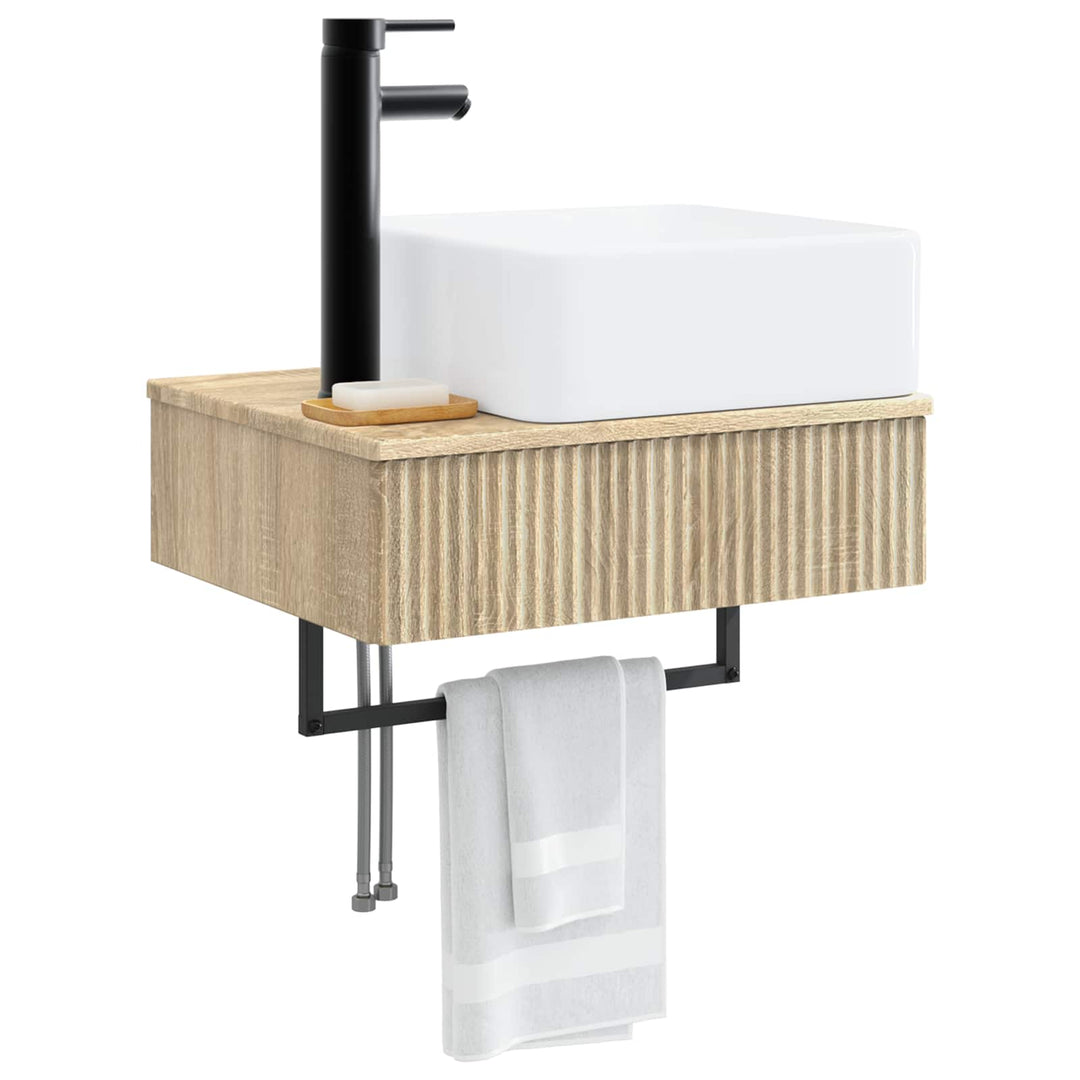 Vægmonteret vask Sonoma-eg 50 x 41 x 39 cm Konstrueret træ