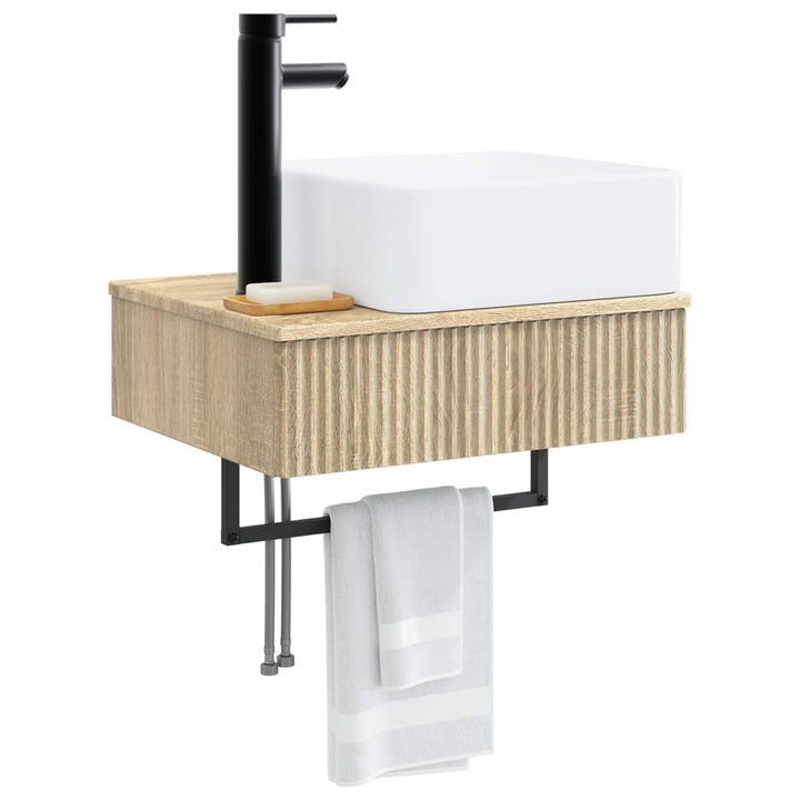 Vægmonteret vask Sonoma-eg 50 x 41 x 39 cm Konstrueret træ