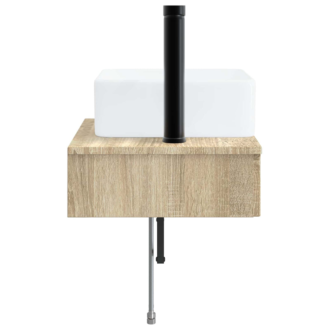 Vægmonteret vask Sonoma-eg 53 x 35 x 39 cm Konstrueret træ