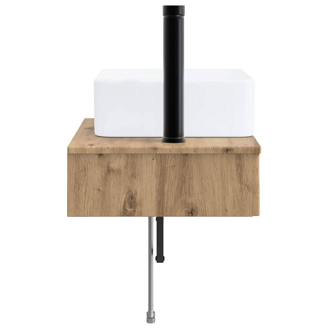 Vægmonteret vask Artisan-eg 53 x 35 x 39 cm Konstrueret træ