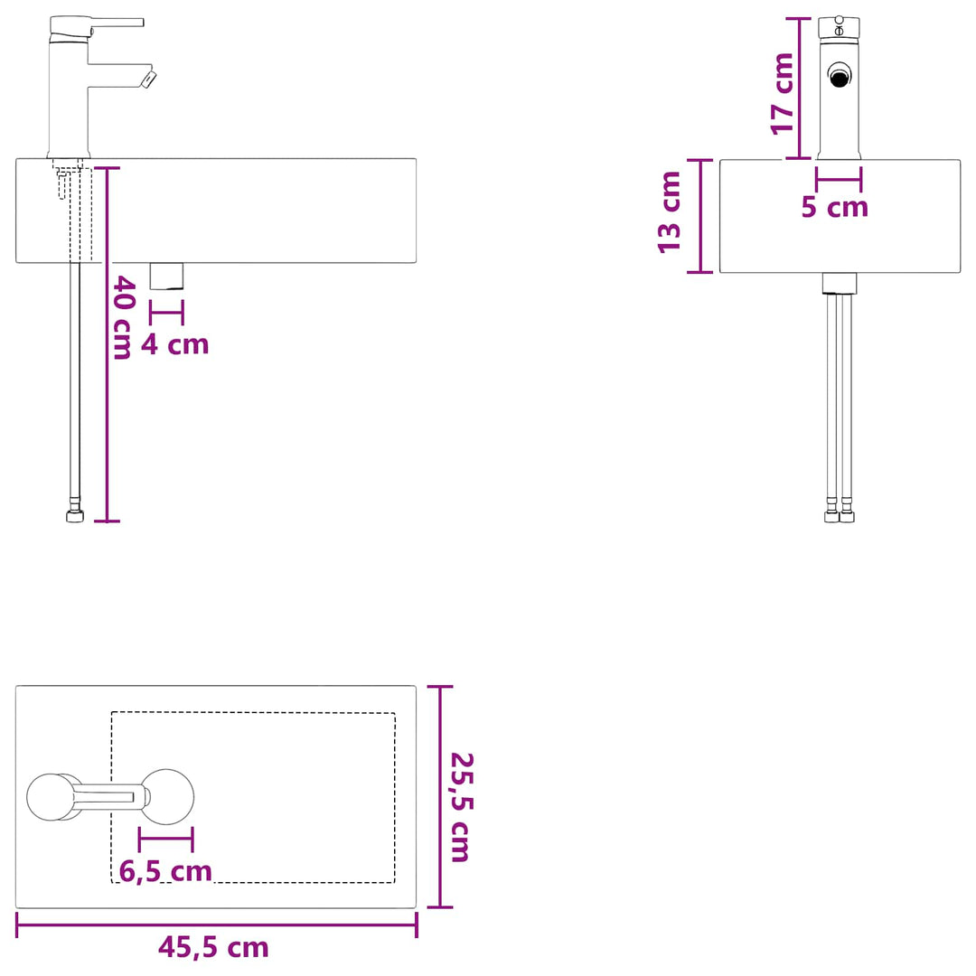 Badeværelses vaskeskål Krom 45,5 x 25,5 x 13 cm Metal