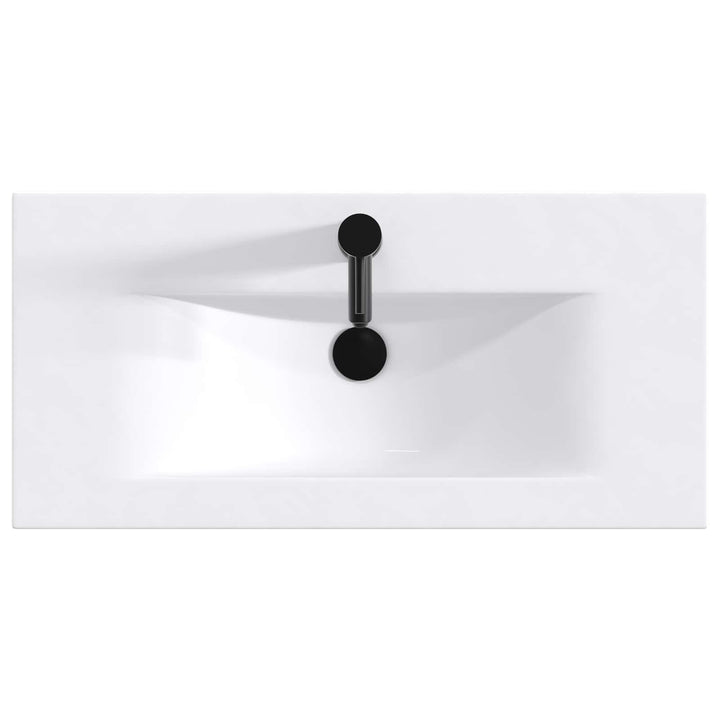 Badeværelses vaskeskål Mat sort 81 x 40 x 17,5 cm Metal
