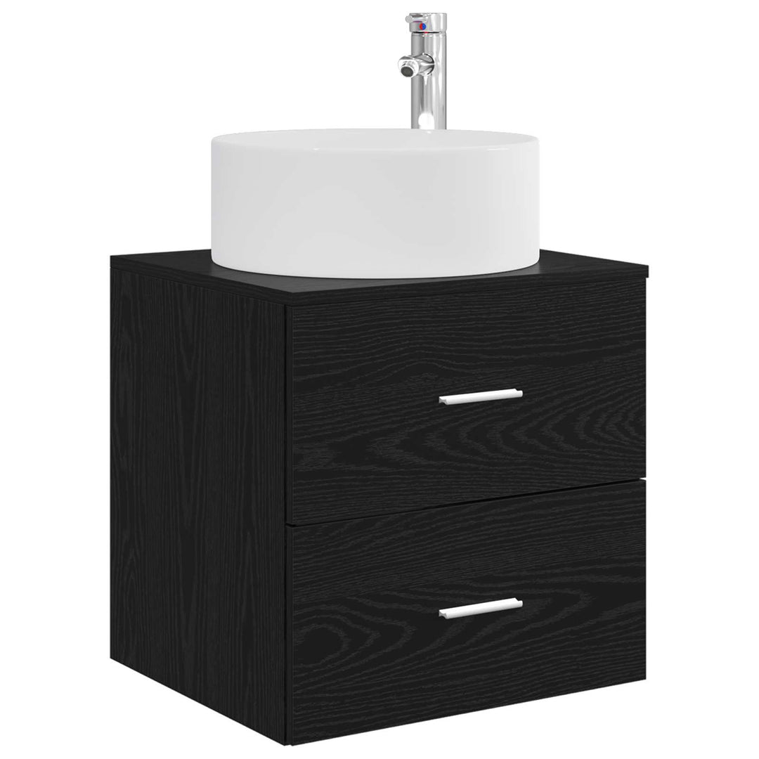 Væghængt håndvask skab Sort eg 49,5 x 44,5 x 65,5 cm
