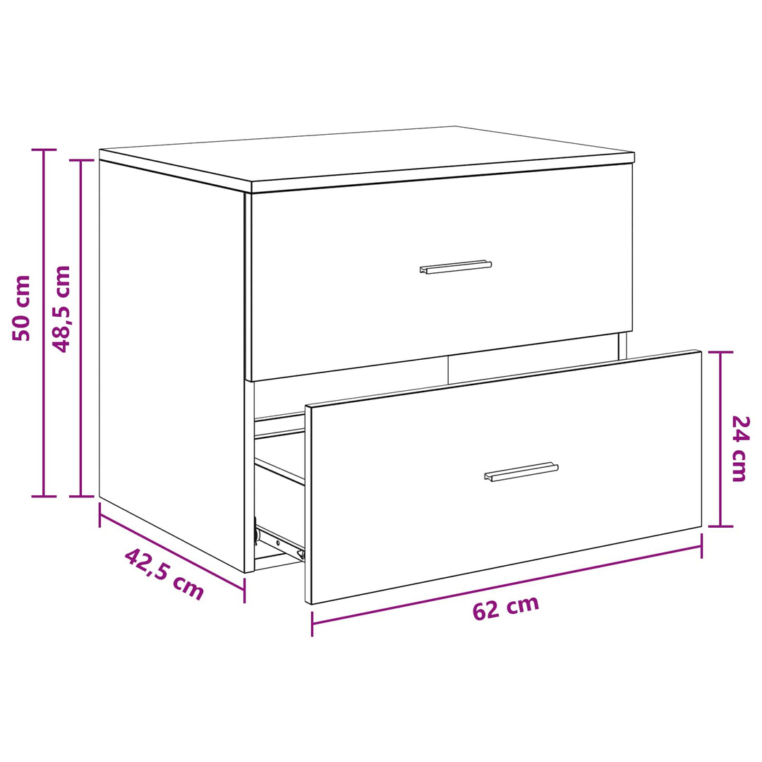 Væghængt badeværelsesskab Hvid 62,5 x 44,5 x 50 cm