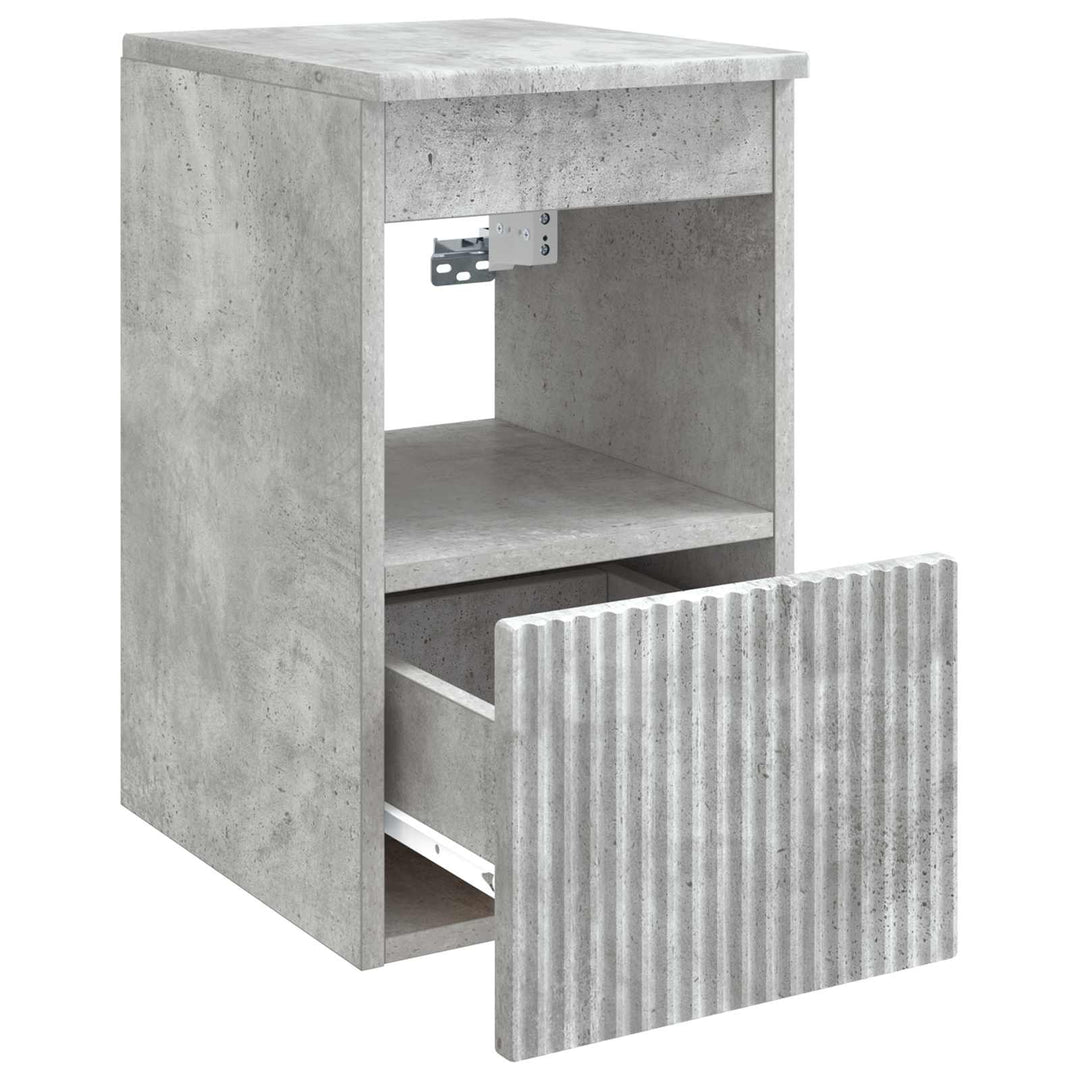 Badeværelsesskab Betongrå 30 x 35 x 50 cm Konstrueret træ