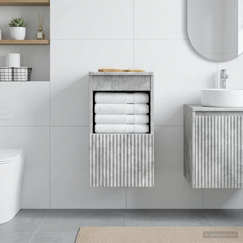 Badeværelsesskab Betongrå 30 x 44,5 x 50 cm Konstrueret træ