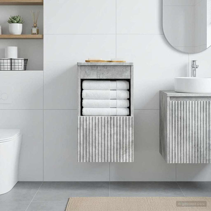 Badeværelsesskab Betongrå 30 x 44,5 x 50 cm Konstrueret træ