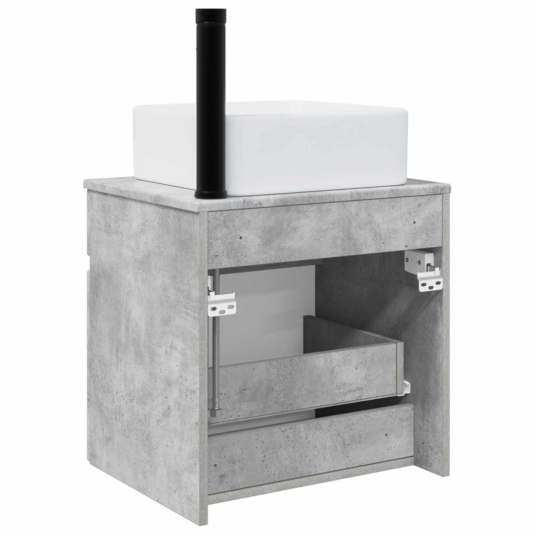 Vægmonteret håndvask skab Betongrå 49 x 41 x 63 cm