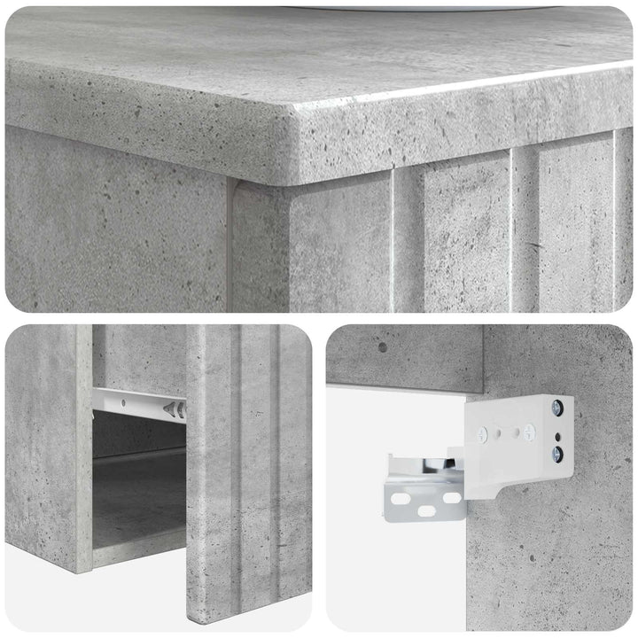 Væghængt Vaskeskab Betongrå 39 x 41 x 62,5 cm Konstrueret træ