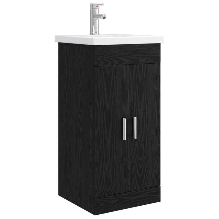 Badeværelsesvask med vask Sort eg 42 x 40 x 84,5 cm