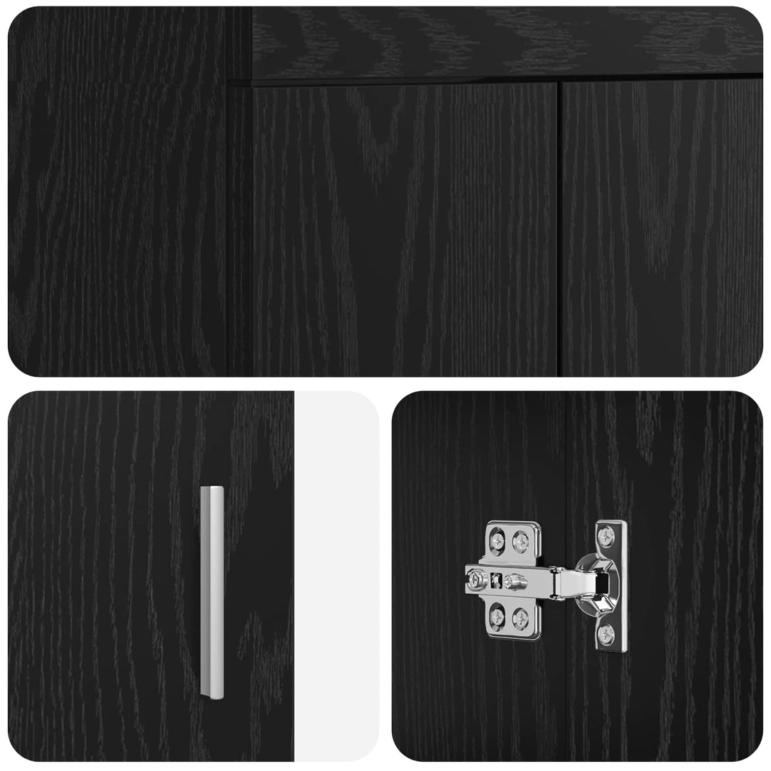 Badeværelse Under Vask Skab Sort eg 78,5 x 37,5 x 81 cm