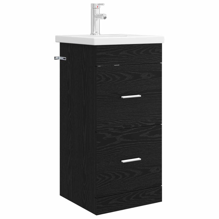Badeværelsesvask med vask Sort eg 42 x 40 x 84,5 cm