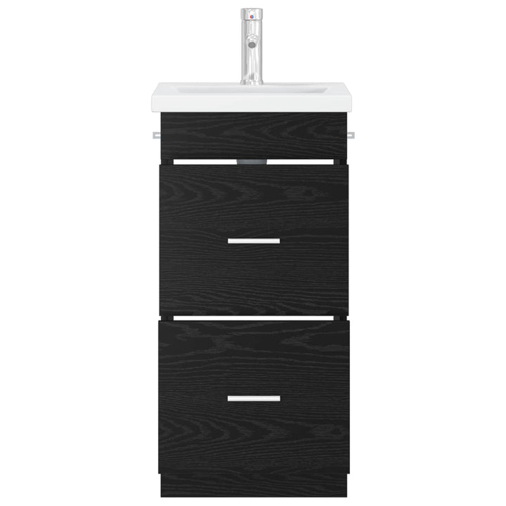 Badeværelsesvask med vask Sort eg 42 x 40 x 84,5 cm