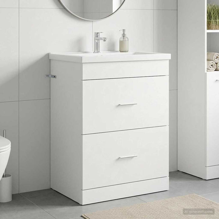Badeværelse Under Vask Skab Hvid 56 x 37,5 x 81 cm
