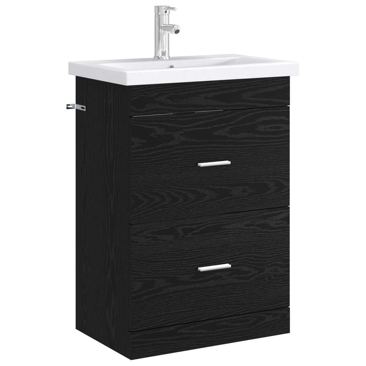 Badeværelse Under Vask Skab Sort eg 56 x 37,5 x 81 cm