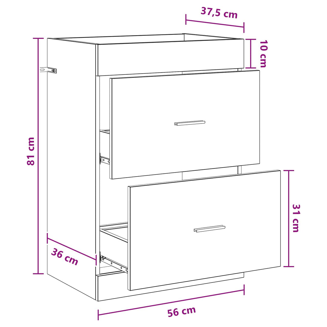 Badeværelse Under Vask Skab Artisan-eg 56 x 37,5 x 81 cm