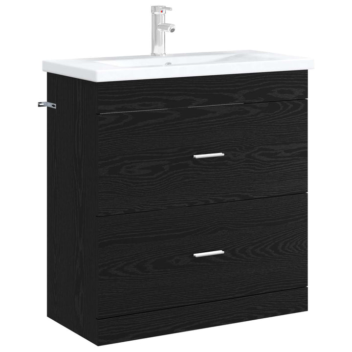 Badeværelse Under Vask Skab Sort eg 78,5 x 37,5 x 81 cm