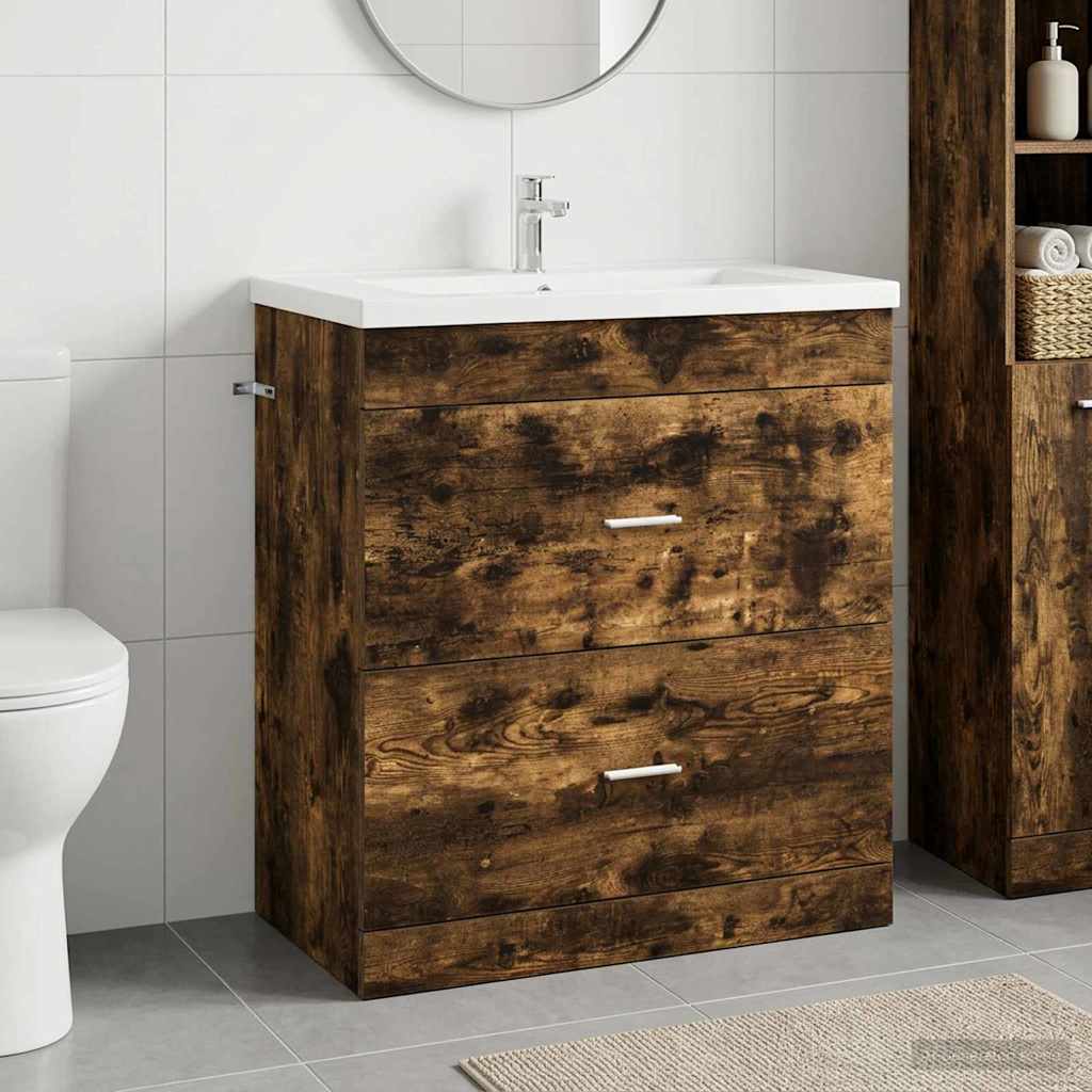 Badeværelse Under Vask Skab Røget eg 78,5 x 37,5 x 81 cm