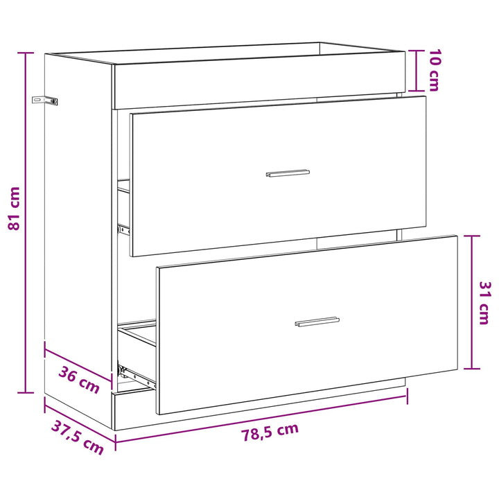 Badeværelse Under Vask Skab Artisan-eg 78,5 x 37,5 x 81 cm
