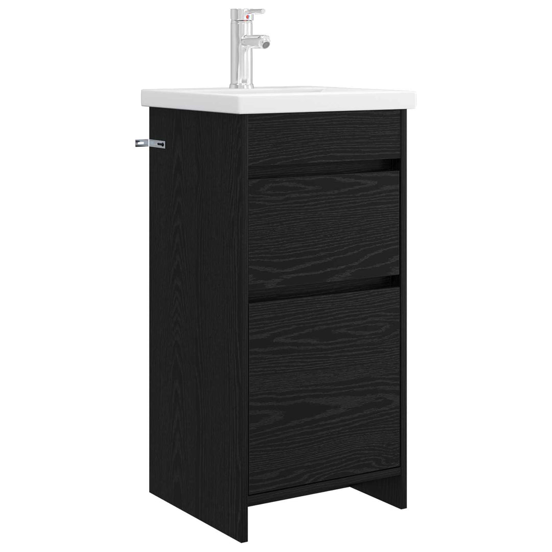 Badeværelsesvask med vask Sort eg 42 x 40 x 84,5 cm