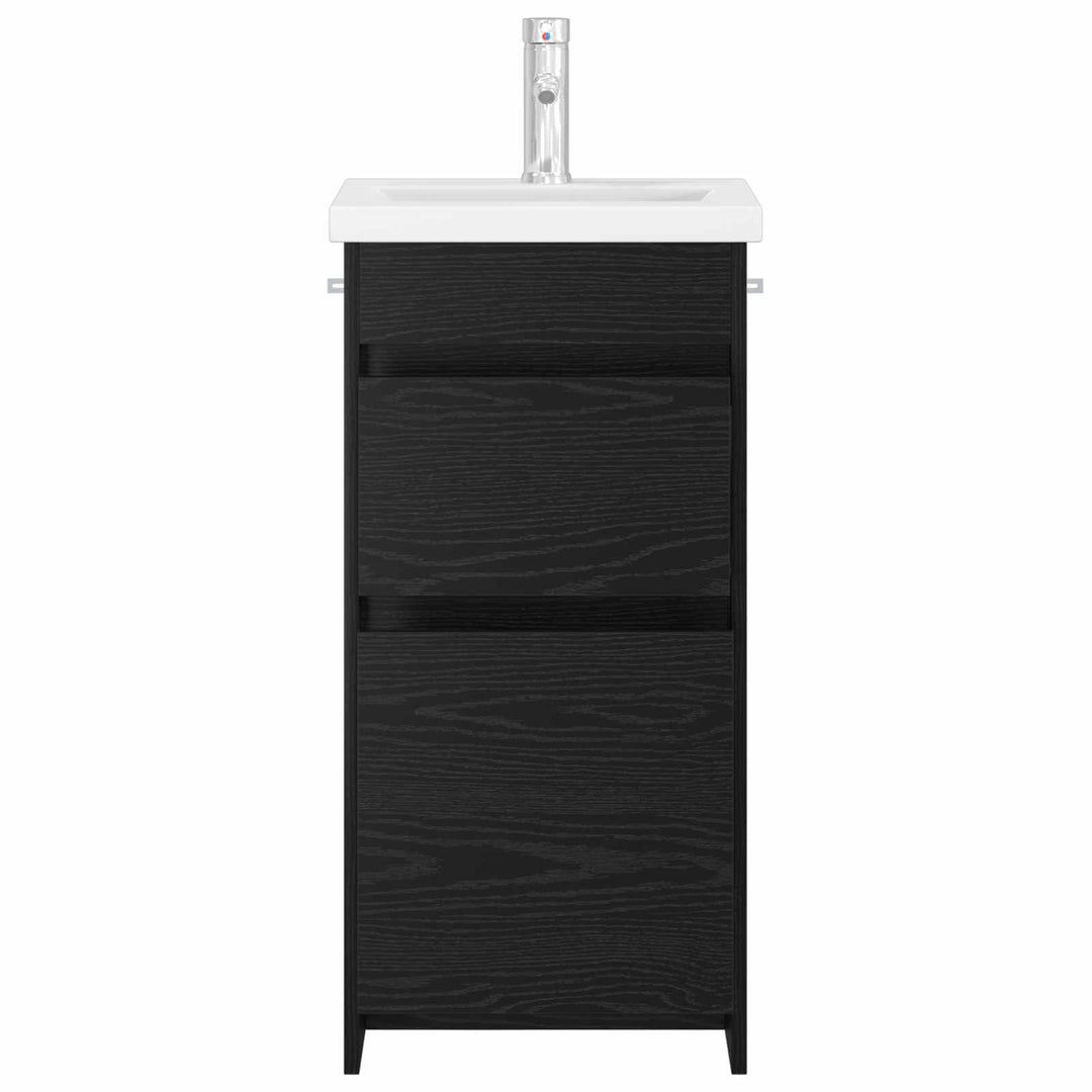 Badeværelsesvask med vask Sort eg 42 x 40 x 84,5 cm
