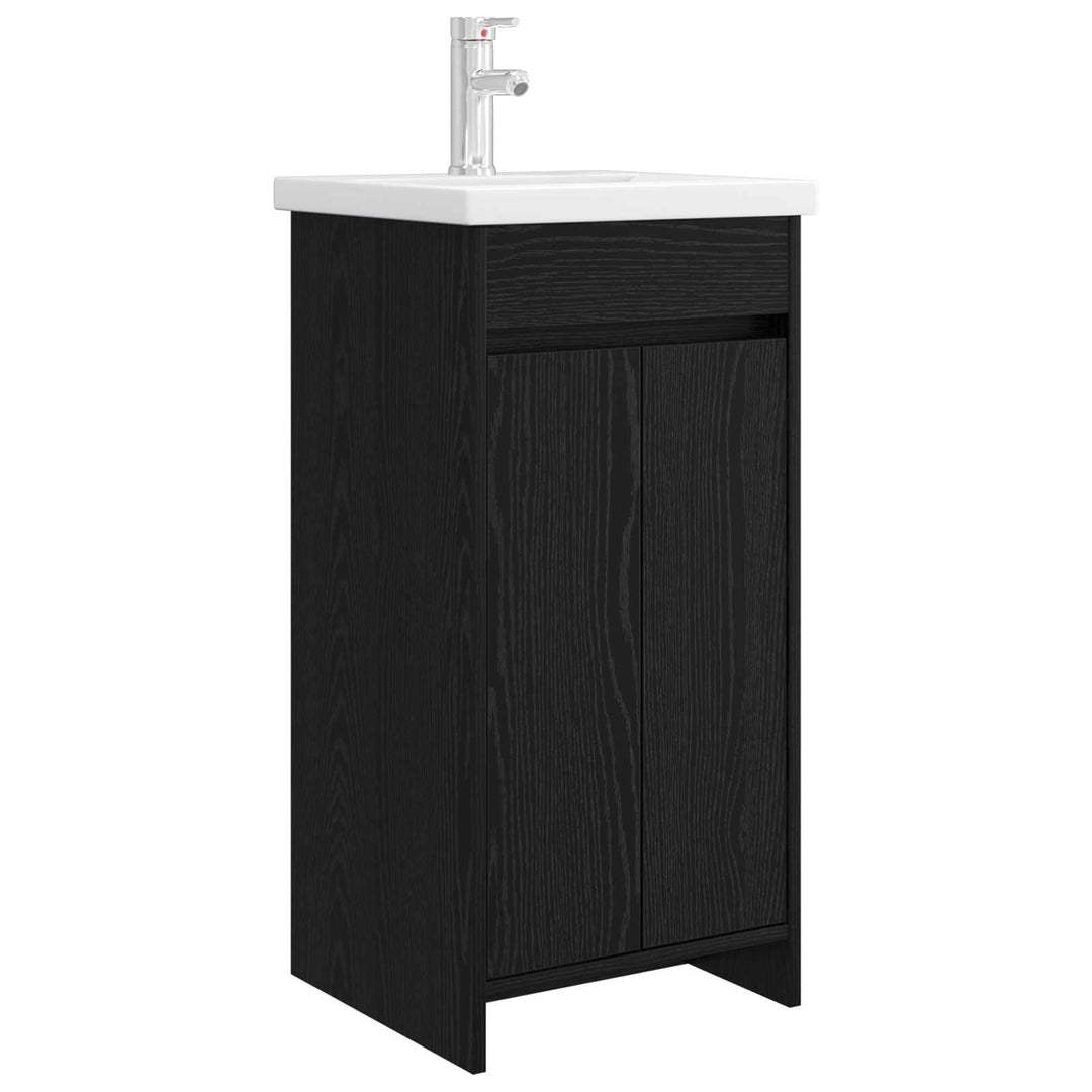 Badeværelsesvask med vask Sort eg 42 x 40 x 84,5 cm