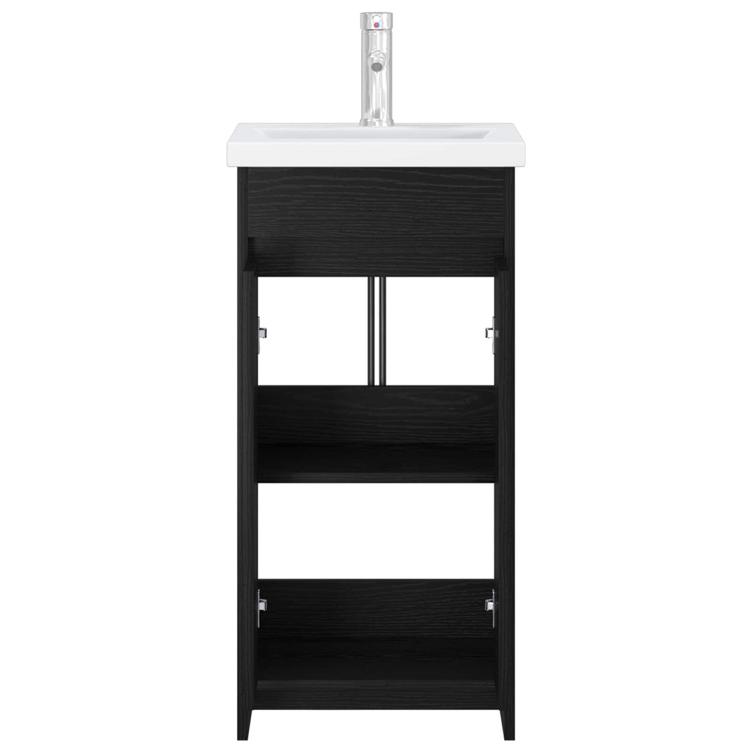 Badeværelsesvask med vask Sort eg 42 x 40 x 84,5 cm
