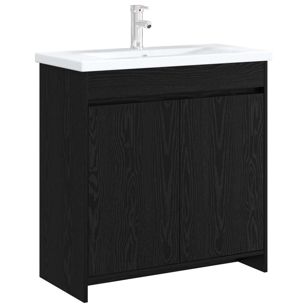 Badeværelse Under Vask Skab Sort eg 78,5 x 37,5 x 81 cm