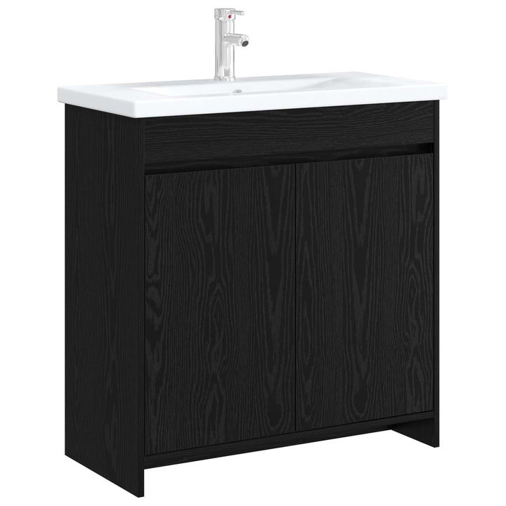 Badeværelse Under Vask Skab Sort eg 78,5 x 37,5 x 81 cm