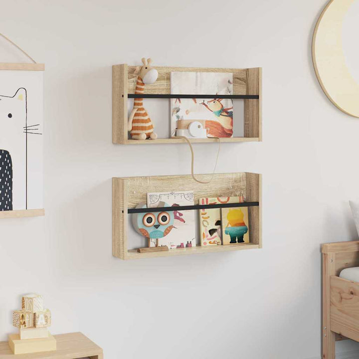 Magasin Rack 2 pcs Sonoma eg 60 x 12 x 30 cm Konstrueret træ