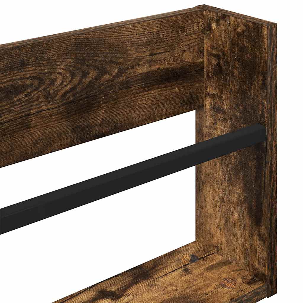 Magasin Rack 2 pcs Røget eg 60 x 12 x 30 cm Konstrueret træ