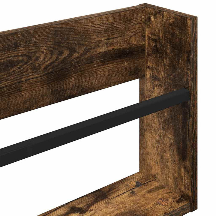 Magasin Rack 2 pcs Røget eg 60 x 12 x 30 cm Konstrueret træ