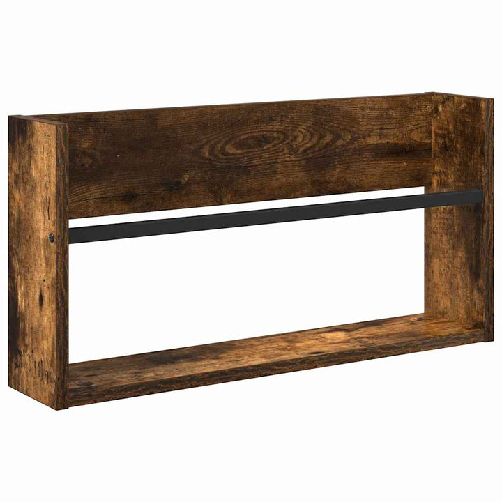 Magasin Rack 2 pcs Røget eg 60 x 12 x 30 cm Konstrueret træ