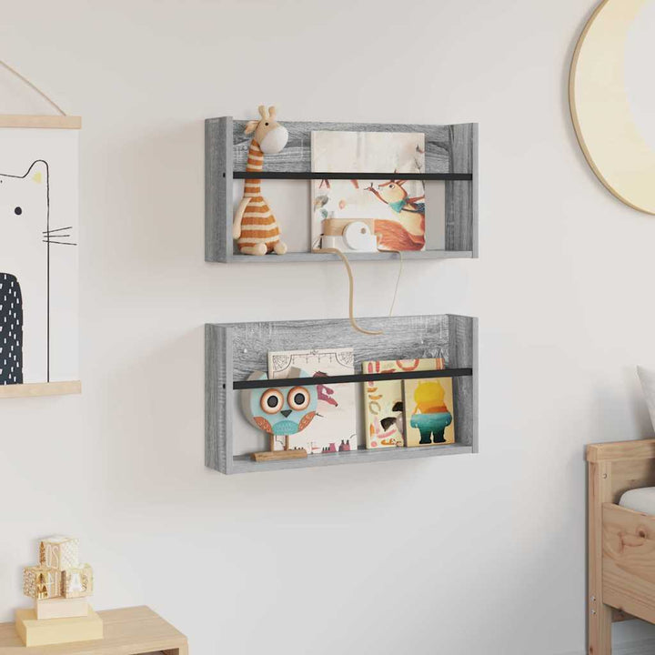 Magasin Rack 2 pcs Grå Sonoma 60 x 12 x 30 cm Konstrueret træ